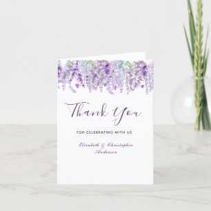 Carte De Remerciements Mariage Aquarelle Botanique Fleurie De Lavande