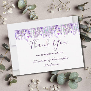 Carte De Remerciements Mariage aquarelle botanique florale lavande