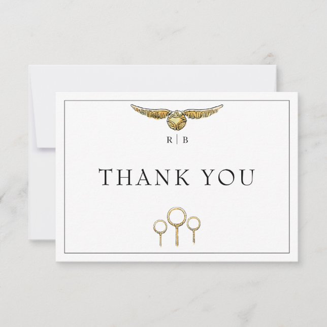 Carte De Remerciements Mariage Aquarelle Magique Harry Potter (Devant)