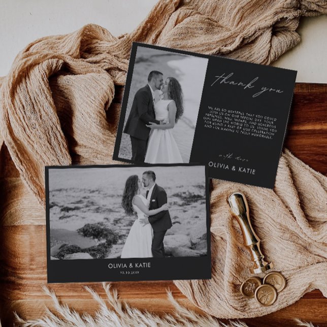 Carte de remerciements Mariage arrière (Back Wedding Thank You Card)