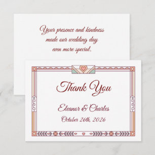 Carte De Remerciements Mariage Art Déco de Conte de Fées