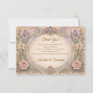 Carte De Remerciements Mariage Art Nouveau Iris Romantique