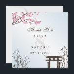 Carte De Remerciements Mariage asiatique de fleurs de cerisier japonaises<br><div class="desc">Carte de remerciement de mariage asiatique de fleurs de cerisier japonaises Sakura</div>