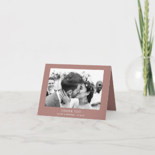 Carte De Remerciements Mariage au vignoble de bois de rose mat Photo d'