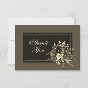Carte De Remerciements Mariage Automnal Élégant et Rustique avec Fleurs S