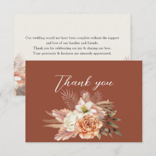 Carte De Remerciements Mariage Automnal Floral Rustique 