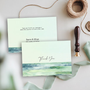 Carte De Remerciements Mariage aux rayures vertes de la mer de la piscine