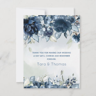 Carte De Remerciements Mariage aux Roses en Cascade