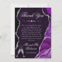 Mariage avec agate et marbre pailletés violet et a