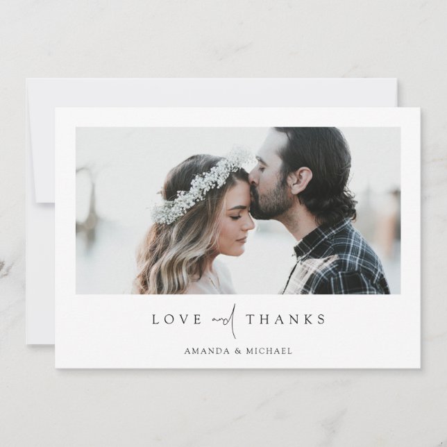 Carte De Remerciements Mariage avec Photo Personnalisée (Devant)