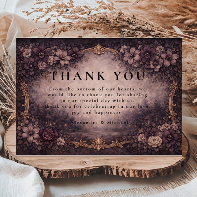 Carte De Remerciements Mariage Baroque à l'Or Moody (Créateur téléchargé)