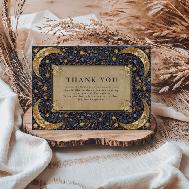 Carte De Remerciements Mariage baroque céleste de minuit (Créateur téléchargé)