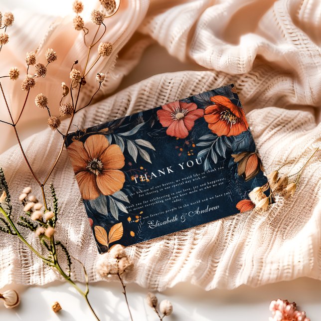 Carte De Remerciements Mariage baroque du jardin de minuit (Créateur téléchargé)