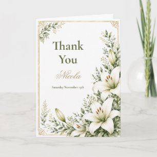 Carte De Remerciements Mariage Blanc Lily Shower