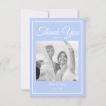 Carte de remerciements Mariage bleu