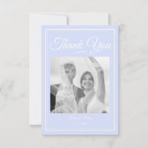 Carte de remerciements Mariage bleu
