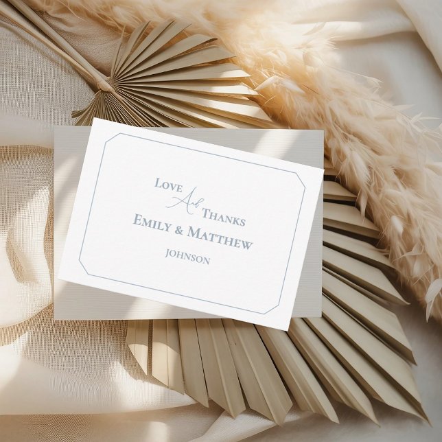 Carte de remerciements Mariage bleu clair avec cod (Créateur téléchargé)
