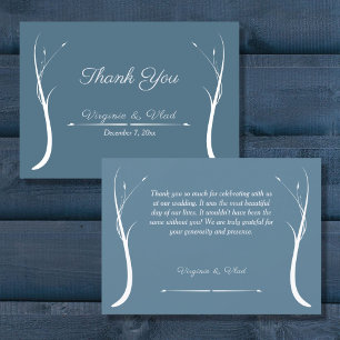 Carte de remerciements Mariage bleu Dusty