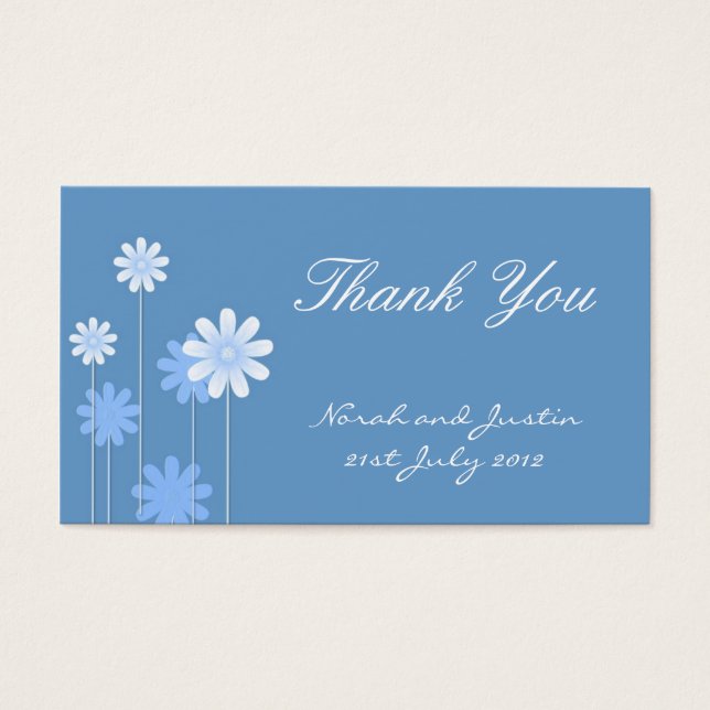 Carte de remerciements Mariage Blue Daisy (Devant)