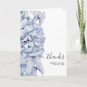 Carte De Remerciements Mariage Blue Hydrangeas