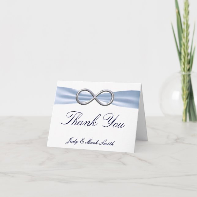 Carte de remerciements Mariage Blue Infinity (Devant)