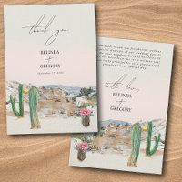 Mariage bohème au désert à l'aquarelle avec cactus