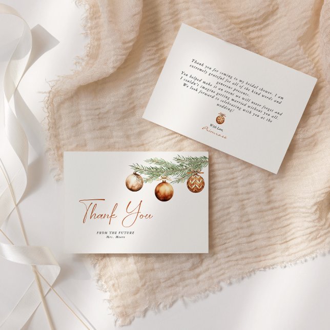 Carte De Remerciements Mariage Bohème Chic Fête Prénuptiale Hiver (Créateur téléchargé)