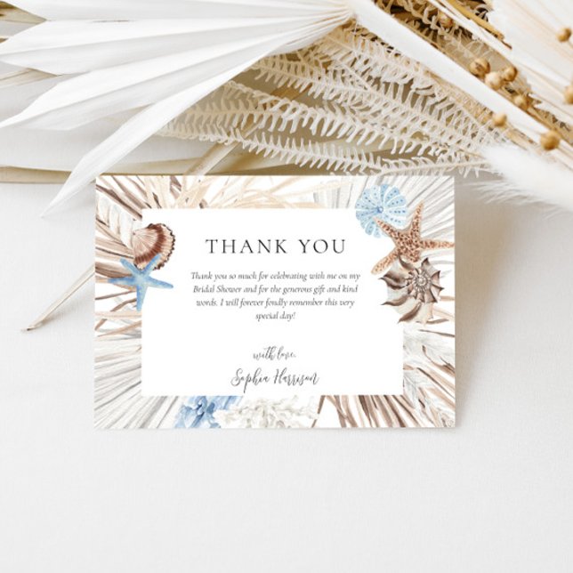 Carte De Remerciements Mariage bohème de plage (Créateur téléchargé)