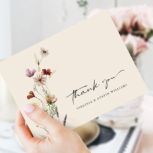 Carte De Remerciements Mariage Bohème Floral