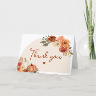 Carte De Remerciements Mariage Bohème Floral Automne Citrouille Fête de M
