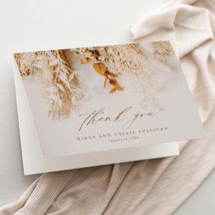 Carte De Remerciements Mariage Bohème Floral Élégant Écriture