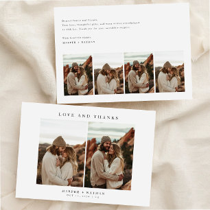 Carte De Remerciements Mariage Bohème Minimaliste Collage de 6 Photos
