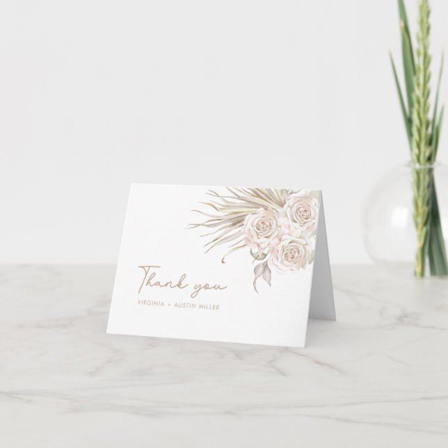 Carte De Remerciements Mariage Boho (Devant)