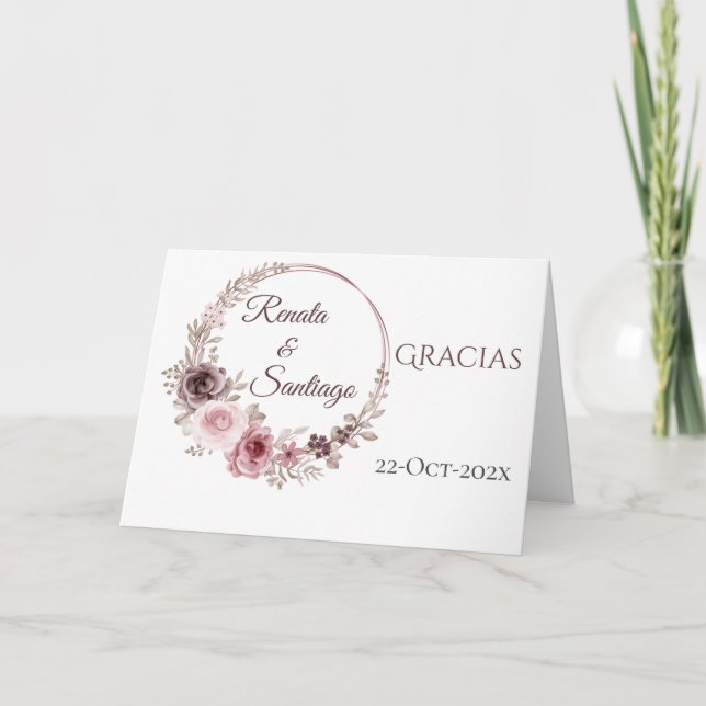 Carte de remerciements Mariage Boho espagnol (Devant)