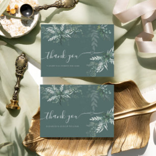 Carte De Remerciements Mariage Boho vert