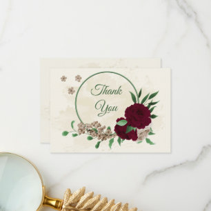 Carte De Remerciements Mariage botanique des fleurs de champagne de Bourg