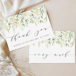 Carte De Remerciements Mariage botanique du feuillage vert<br><div class="desc">Ce carte de remerciements mariage est décoré de feuilles d'aquarelle peints dans différentes teintes de vert. Pour une personnalisation plus avancée de cette conception,  veuillez cliquer sur le bouton "Personnaliser". Des articles correspondants sont également disponibles.</div>