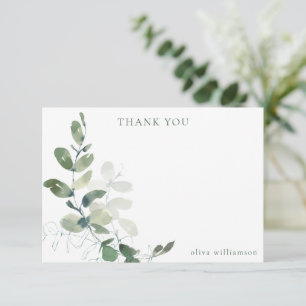 Carte De Remerciements Mariage botanique moderne sur mesure avec eucalypt