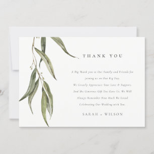 Carte De Remerciements Mariage botanique simple d'Eucalyptus
