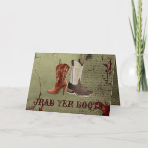 Carte De Remerciements mariage bottes de cowboy western