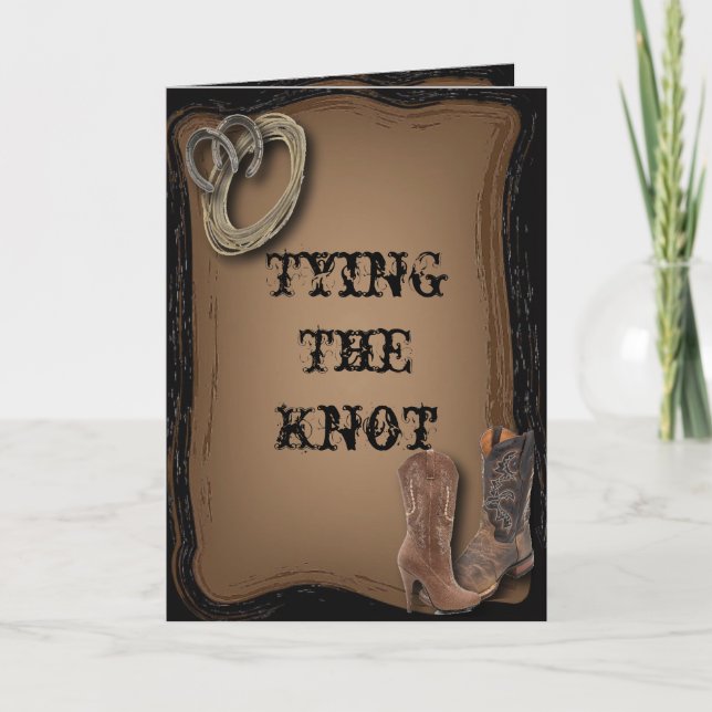 Carte De Remerciements mariage bottes de cowboy western se marier (Devant)