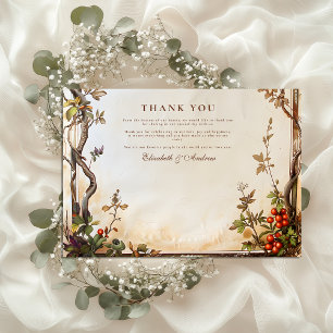 Carte De Remerciements Mariage Branche de Baies Rustique