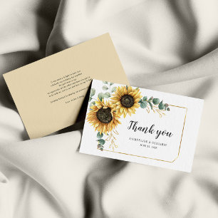 Carte de remerciements Mariage Budget Sunflower Eu