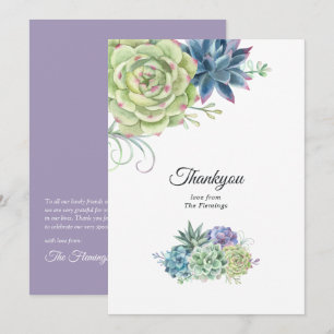 Carte De Remerciements Mariage Cactus Succulentes Désertiques