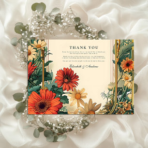 Carte De Remerciements Mariage Cadre Art Nouveau Daisy
