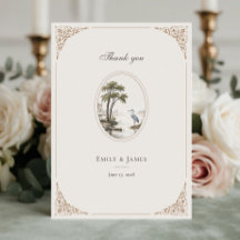 Mariage cadre ovale de héron français romantique