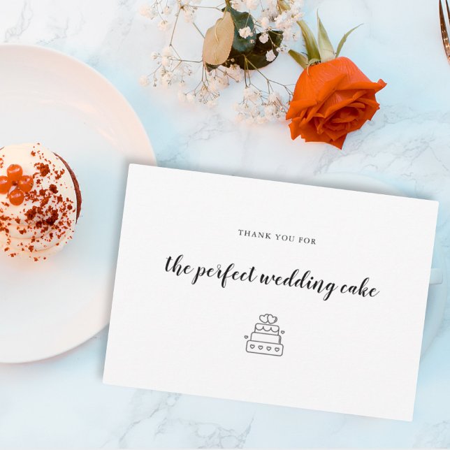 Carte De Remerciements Mariage Cake Designer boulangerie boulangerie (Créateur téléchargé)