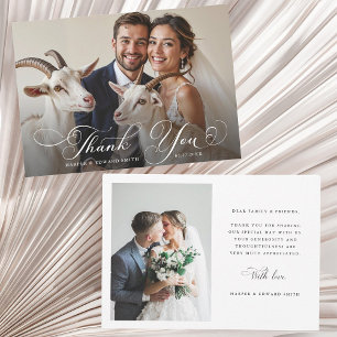 Carte De Remerciements Mariage calligraphié romantique tourbillonnant 2 P