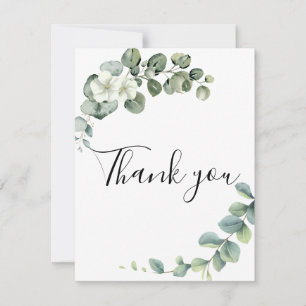 Carte De Remerciements Mariage Campagnard à la Verdure d'Eucalyptus