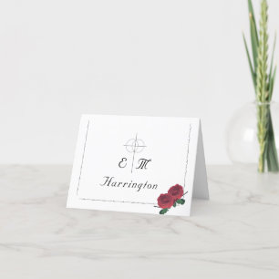 Carte De Remerciements Mariage catholique Rose